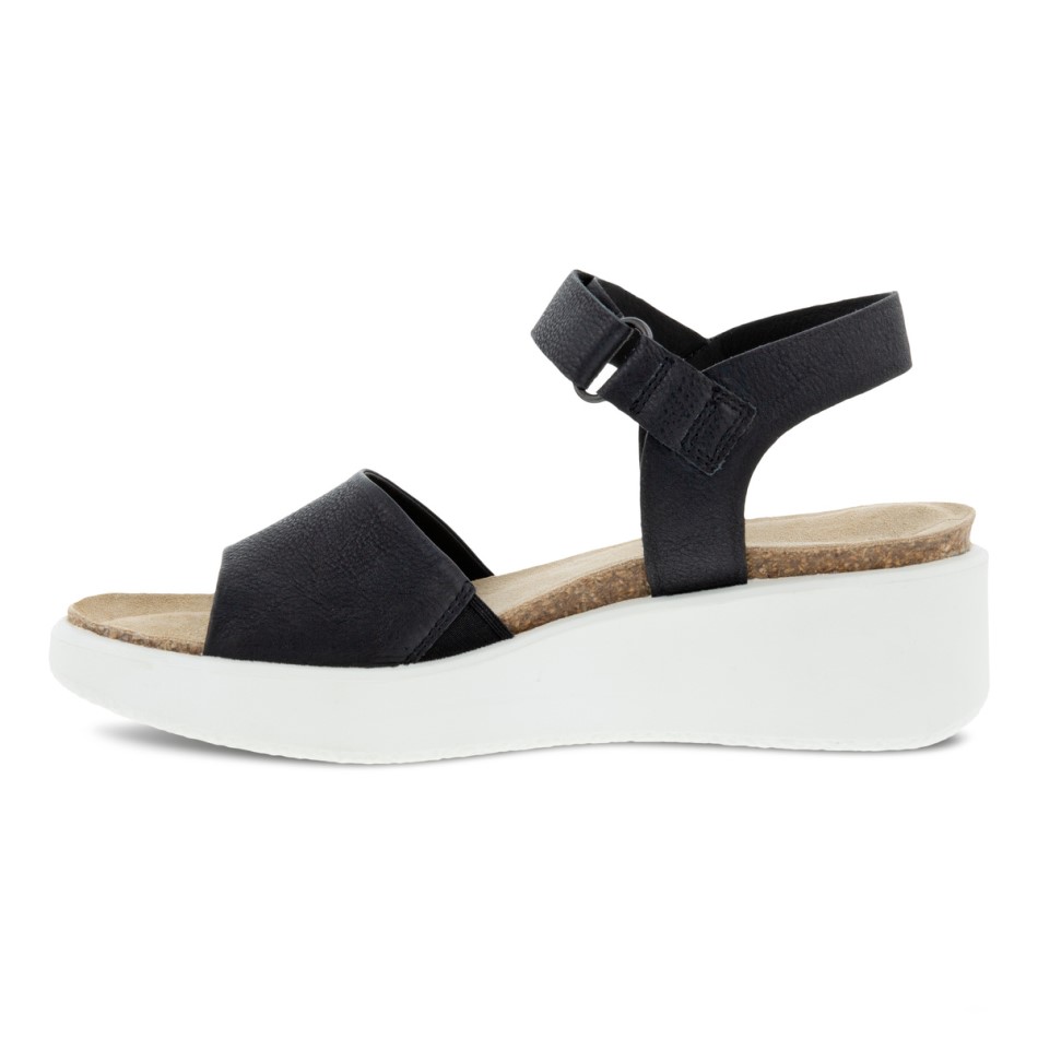 Flowt Wedge Cork Black Ecco Ee